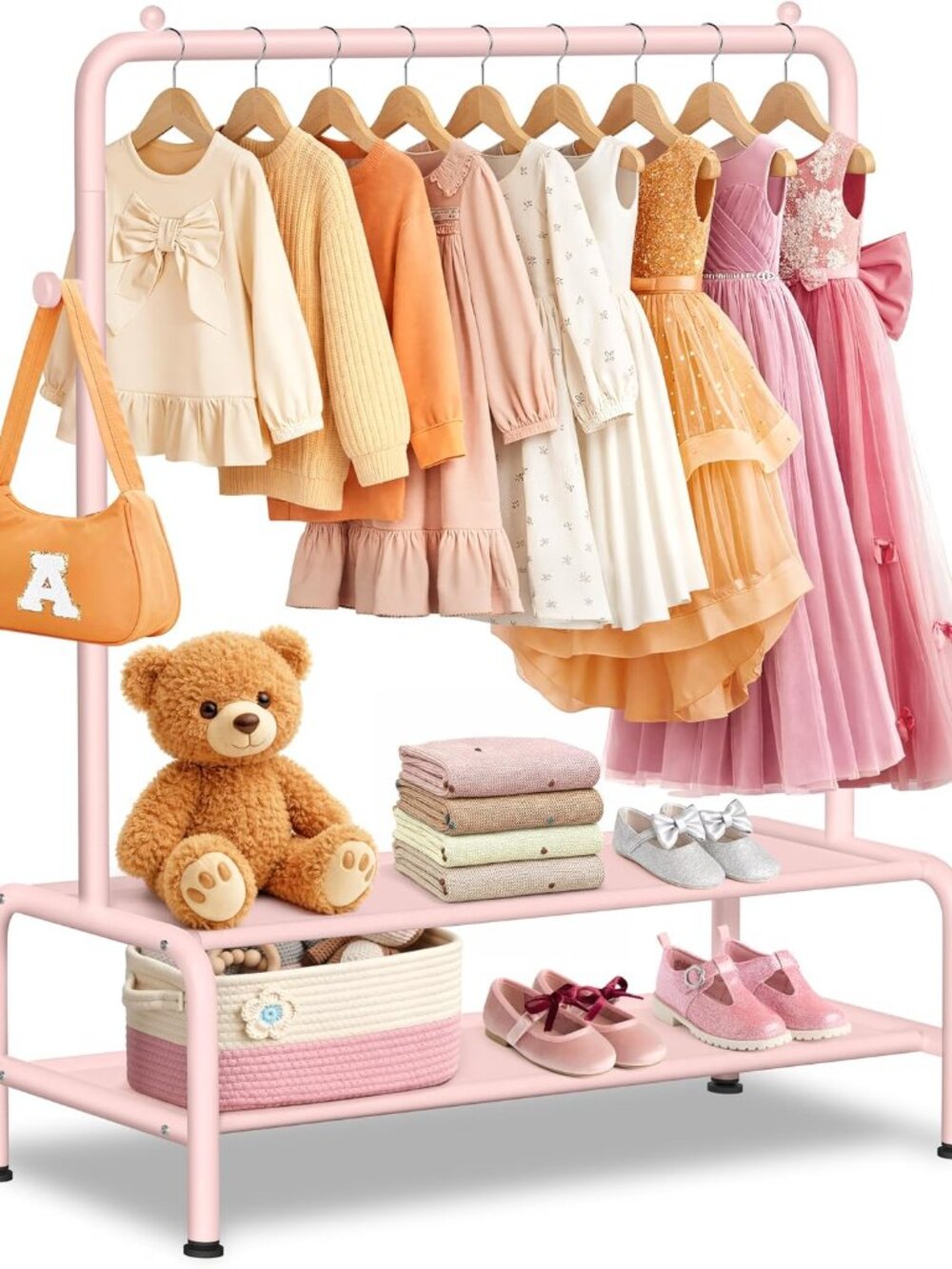 Kids Clothing Rack - Dress Up Storage - Dress Up Rack for Little Girls - Small K